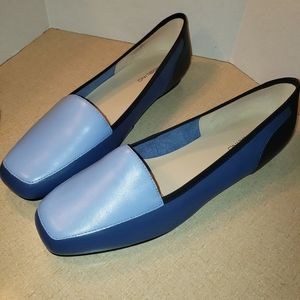 Bandolino Blue Liberty Square Toe Flats, Womens Size 10W - Cleaned & Sanitized